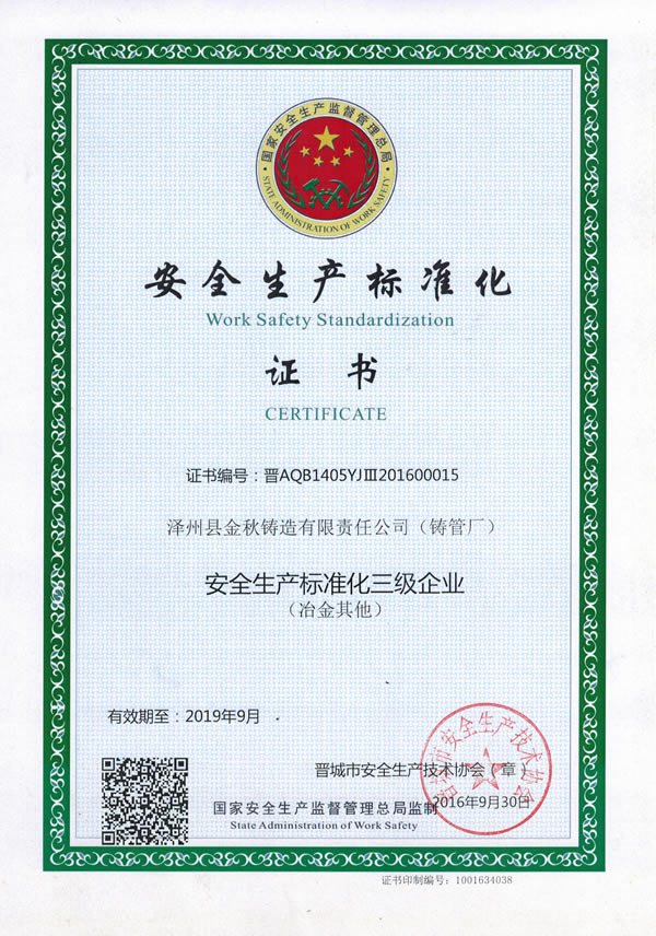 安全生產(chǎn)標(biāo)準(zhǔn)化企業(yè)